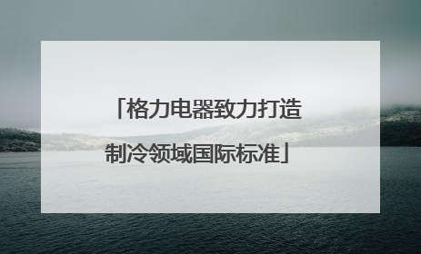 格力电器致力打造制冷领域国际标准