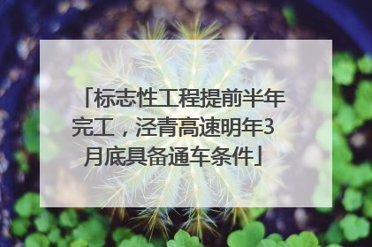 标志性工程提前半年完工，泾青高速明年3月底具备通车条件