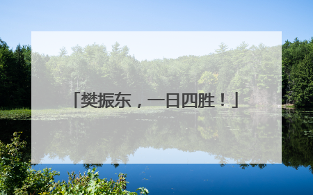 樊振东，一日四胜！