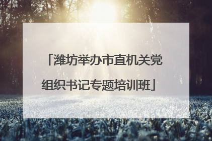 潍坊举办市直机关党组织书记专题培训班