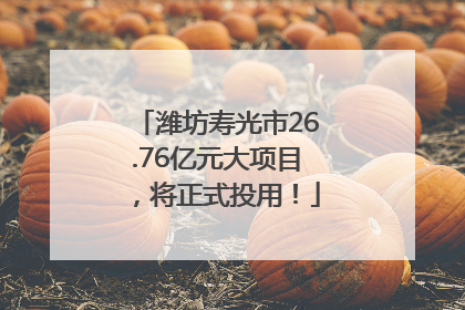 潍坊寿光市26.76亿元大项目，将正式投用！