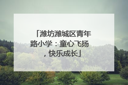潍坊潍城区青年路小学：童心飞扬，快乐成长