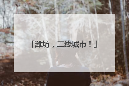 潍坊，二线城市！