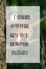 求知路小学开展端午节主题系列教育活动