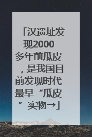 汉遗址发现2000多年前瓜皮，是我国目前发现时代最早“瓜皮”实物→