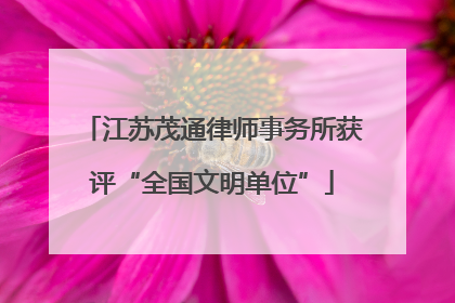 江苏茂通律师事务所获评“全国文明单位”