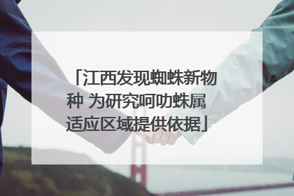 江西发现蜘蛛新物种 为研究呵叻蛛属适应区域提供依据