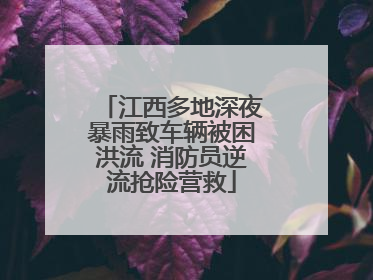 江西多地深夜暴雨致车辆被困洪流 消防员逆流抢险营救