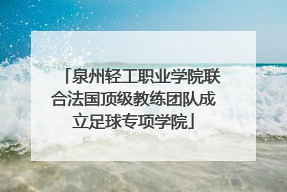 泉州轻工职业学院联合法国顶级教练团队成立足球专项学院