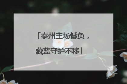 泰州主场憾负，藏蓝守护不移