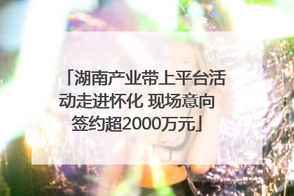 湖南产业带上平台活动走进怀化 现场意向签约超2000万元