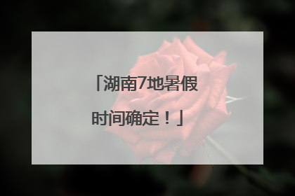 湖南7地暑假时间确定！