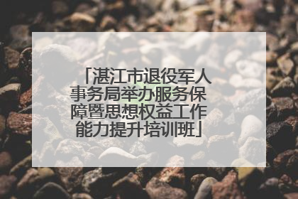 湛江市退役军人事务局举办服务保障暨思想权益工作能力提升培训班