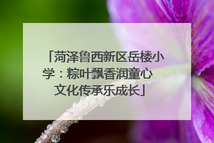 菏泽鲁西新区岳楼小学：粽叶飘香润童心 文化传承乐成长