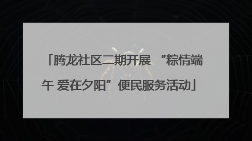 腾龙社区二期开展 “粽情端午 爱在夕阳”便民服务活动