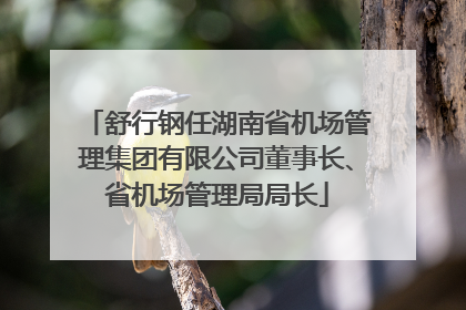 舒行钢任湖南省机场管理集团有限公司董事长、省机场管理局局长