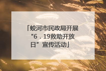 蛟河市民政局开展“6．19救助开放日”宣传活动