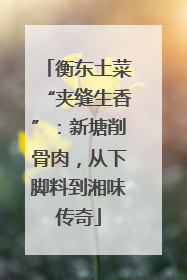 衡东土菜“夹缝生香”：新塘削骨肉，从下脚料到湘味传奇