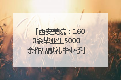 西安美院：1600余毕业生5000余作品献礼毕业季