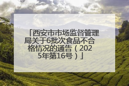 西安市市场监督管理局关于6批次食品不合格情况的通告（2025年第16号）