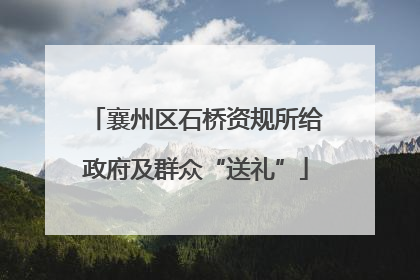 襄州区石桥资规所给政府及群众“送礼”