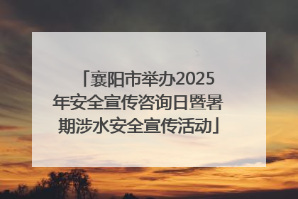 襄阳市举办2025年安全宣传咨询日暨暑期涉水安全宣传活动
