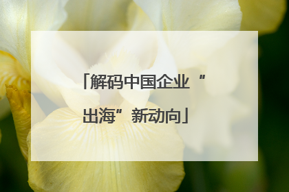 解码中国企业“出海”新动向
