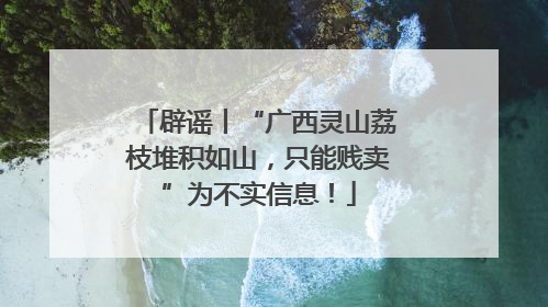 辟谣丨“广西灵山荔枝堆积如山，只能贱卖”为不实信息！