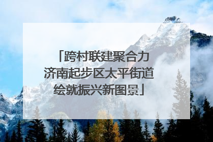跨村联建聚合力 济南起步区太平街道绘就振兴新图景