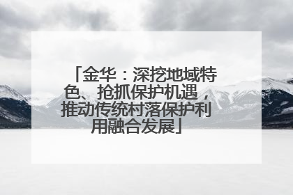 金华：深挖地域特色、抢抓保护机遇，推动传统村落保护利用融合发展