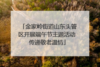 金家岭街道山东头管区开展端午节主题活动 传递敬老温情