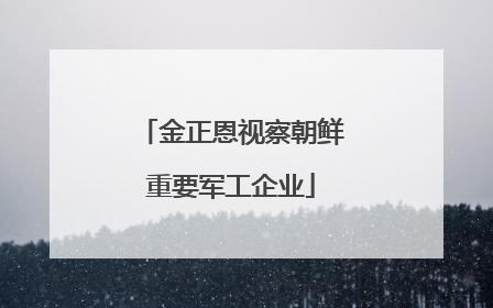 金正恩视察朝鲜重要军工企业