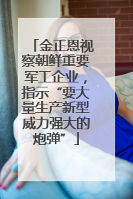 金正恩视察朝鲜重要军工企业，指示“要大量生产新型威力强大的炮弹”