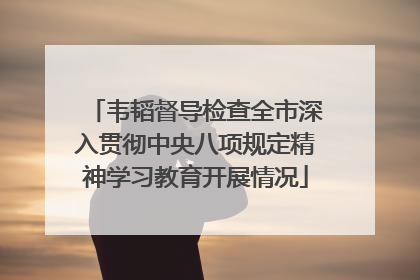 韦韬督导检查全市深入贯彻中央八项规定精神学习教育开展情况
