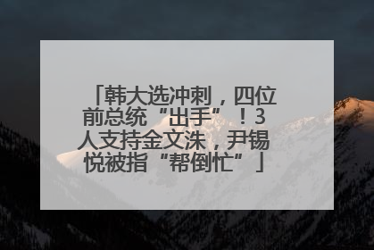 韩大选冲刺，四位前总统“出手”！3人支持金文洙，尹锡悦被指“帮倒忙”