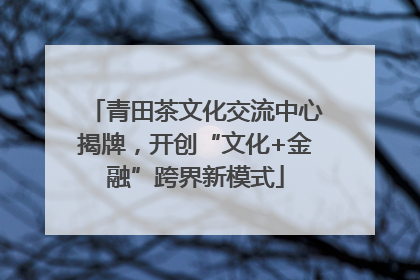青田茶文化交流中心揭牌，开创“文化+金融”跨界新模式