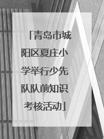 青岛市城阳区夏庄小学举行少先队队前知识考核活动