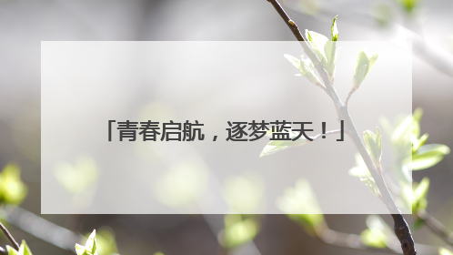 青春启航，逐梦蓝天！