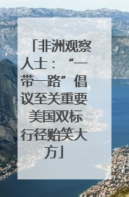 非洲观察人士：“一带一路”倡议至关重要 美国双标行径贻笑大方