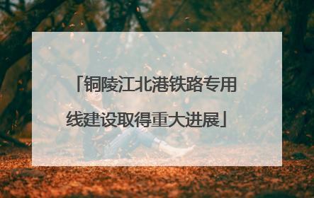 铜陵江北港铁路专用线建设取得重大进展
