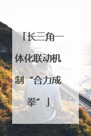 长三角一体化联动机制“合力成拳”