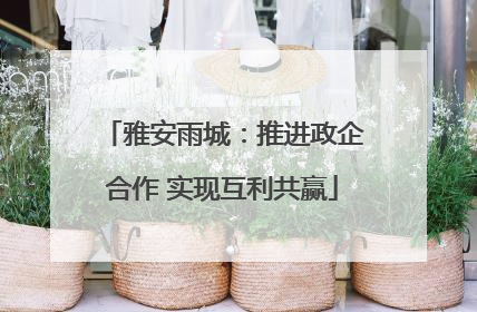 雅安雨城：推进政企合作 实现互利共赢