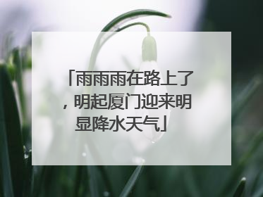 雨雨雨在路上了，明起厦门迎来明显降水天气