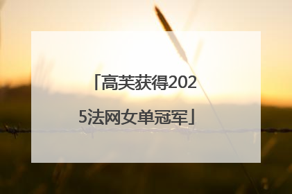 高芙获得2025法网女单冠军