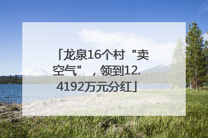 龙泉16个村“卖空气”，领到12.4192万元分红