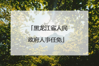 黑龙江省人民政府人事任免