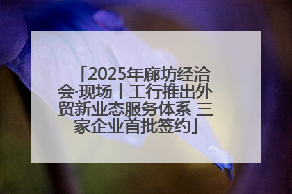 2025年廊坊经洽会·现场丨工行推出外贸新业态服务体系 三家企业首批签约