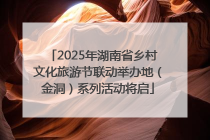 2025年湖南省乡村文化旅游节联动举办地（金洞）系列活动将启