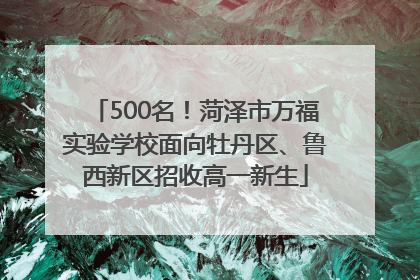 500名！菏泽市万福实验学校面向牡丹区、鲁西新区招收高一新生