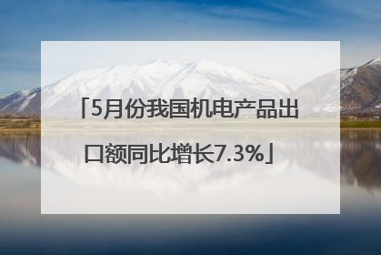 5月份我国机电产品出口额同比增长7.3%